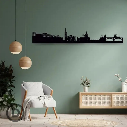 Skyline de Sevilla colgado en la pared de una habitación | Ideal Para Decorar