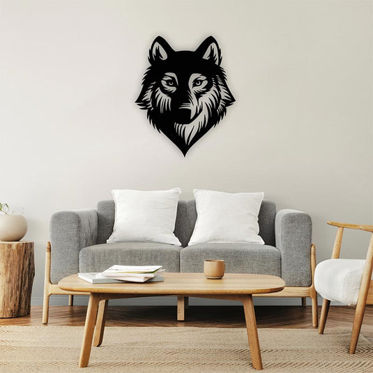 Cuadro de silueta de cabeza de lobo para decorar la pared