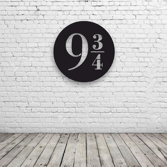 Cuadro decorativo de la estación 9 ¾ de Harry Potter en aluminio recortado para pared