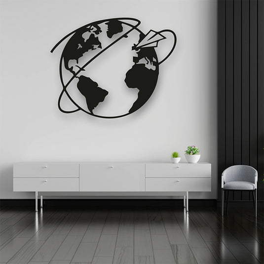 Cuadro decorativo de pared y metal mundo - Ideal Para Decorar