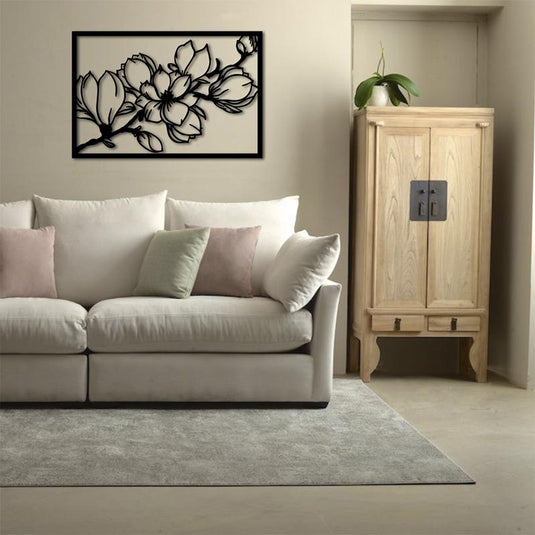 Cuadro de metal con planta de Magnolia - Ideal Para Decorar
