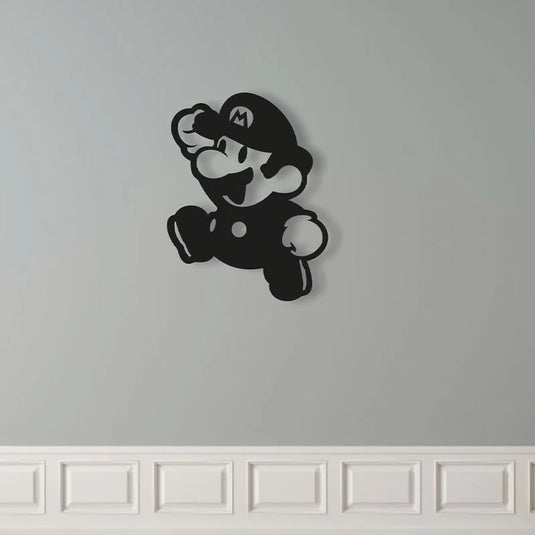 Cuadro decorativo de Super Mario en aluminio recortado cristal, diseño gamer para habitaciones juveniles y modernas.