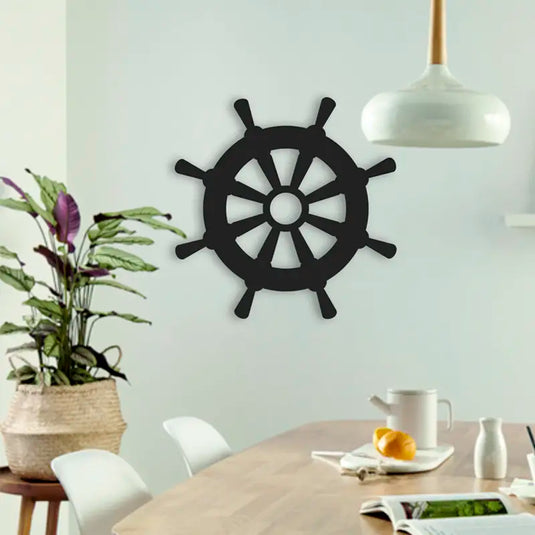 Cuadro decorativo de un timón de barco