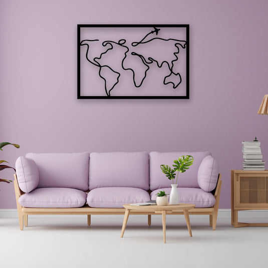 Cuadro de pared metálico mundo - Ideal Para Decorar