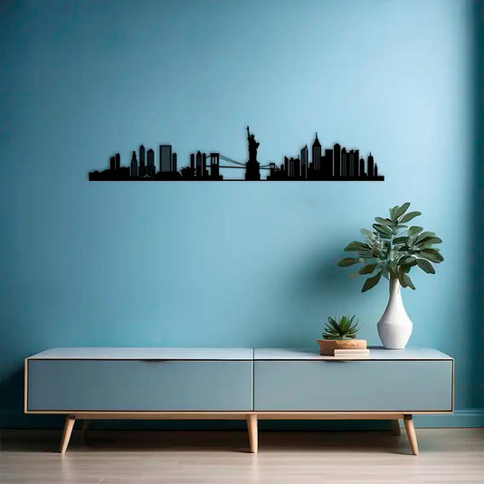 skyline de Nueva York en madera para colgar en pared | IdealParaDecorar