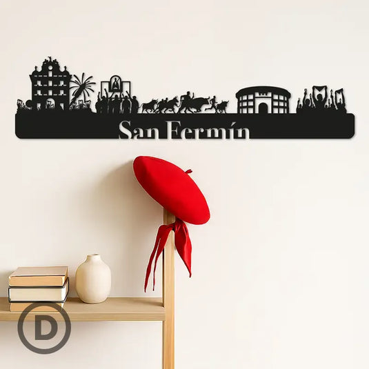 Skyline San Fermín en madera