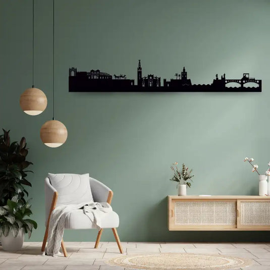 Skyline de Sevilla colgado en la pared de una habitación | Ideal Para Decorar