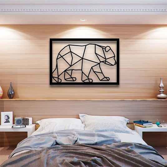 Cuadro decorativo Oso Poligonal - Metal Wall Art