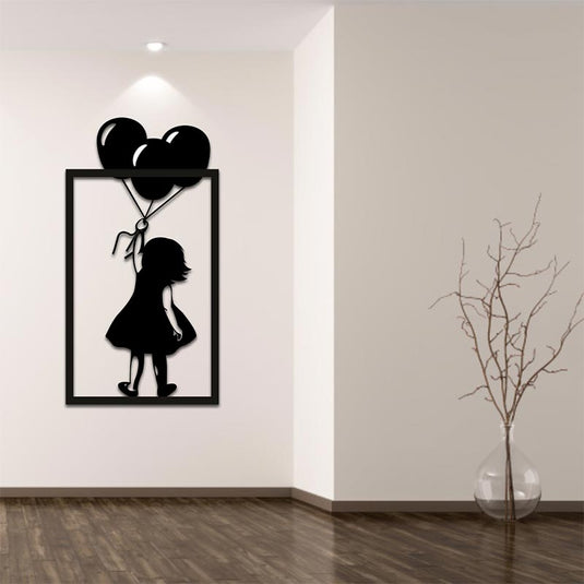 Cuadro niña con globos | Decoración de paredes