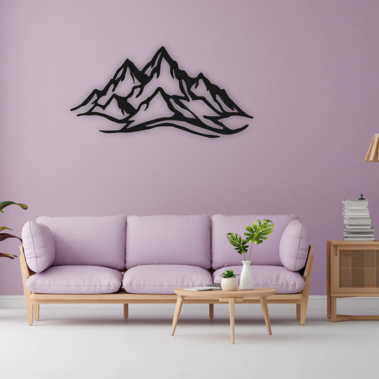 Cuadro de metal para pared conjunto de montañas - Ideal Para Decorar