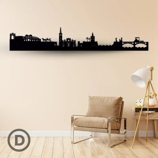 Skyline de Sevilla colgado en la pared de una habitación | Ideal Para Decorar