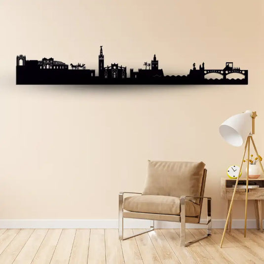 Skyline de Sevilla colgado en la pared de una habitación | Ideal Para Decorar